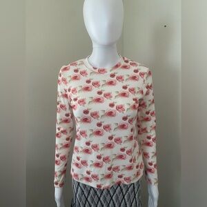See Rene Boutique Rose Floral Bloom Top Size Small